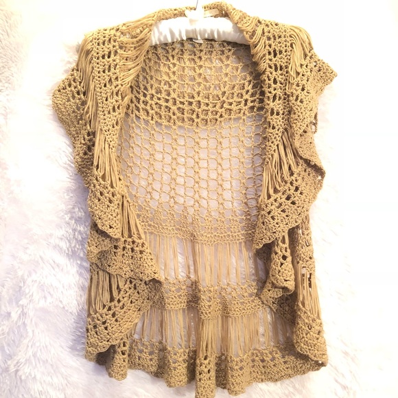 Crochet Open Short Cardigan Shawl - Picture 1 of 5
